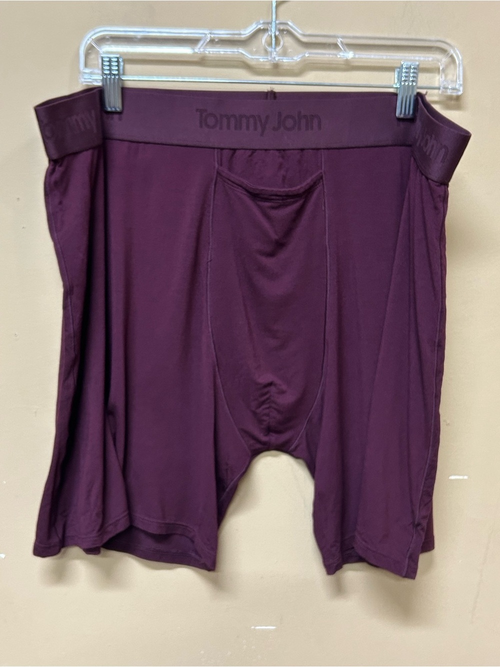 Tommy John Mens 2XL Maroon Soft Second Skin Modal Blend Pouched Boxer Brief